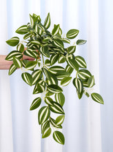 Load image into Gallery viewer, 18" Faux Hanging Plant - Green & White