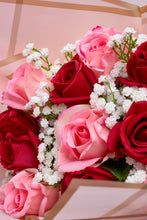 Load image into Gallery viewer, Blushing Elegance: Pink & Red Real-Touch Rose Bouquet