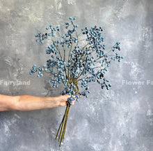 Load image into Gallery viewer, Faux Blueberry Branch 3 Stems - Blue