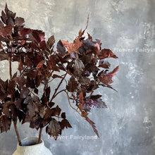 Load image into Gallery viewer, 34.5" Faux Cimicifuga Hillside Black Beauty Plant Leaf Branch - Seeded - Plum Purple