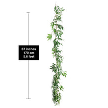 Load image into Gallery viewer, Faux Weeping Willow Garland 67" Stem – Dusty Green