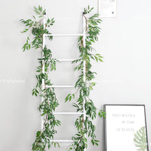 Load image into Gallery viewer, Faux Weeping Willow Garland 67" Stem – Dusty Green