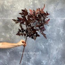 Load image into Gallery viewer, 34.5" Faux Cimicifuga Hillside Black Beauty Plant Leaf Branch - Seeded - Plum Purple
