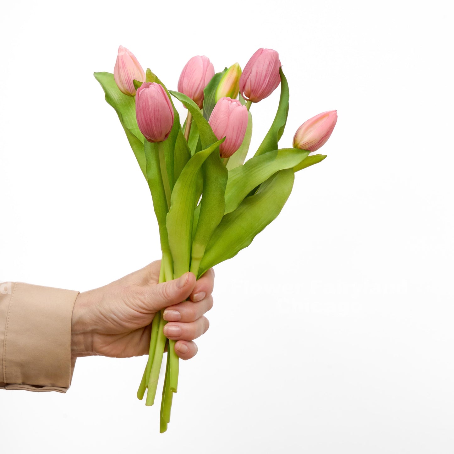 Mauve pink faux tulip detail