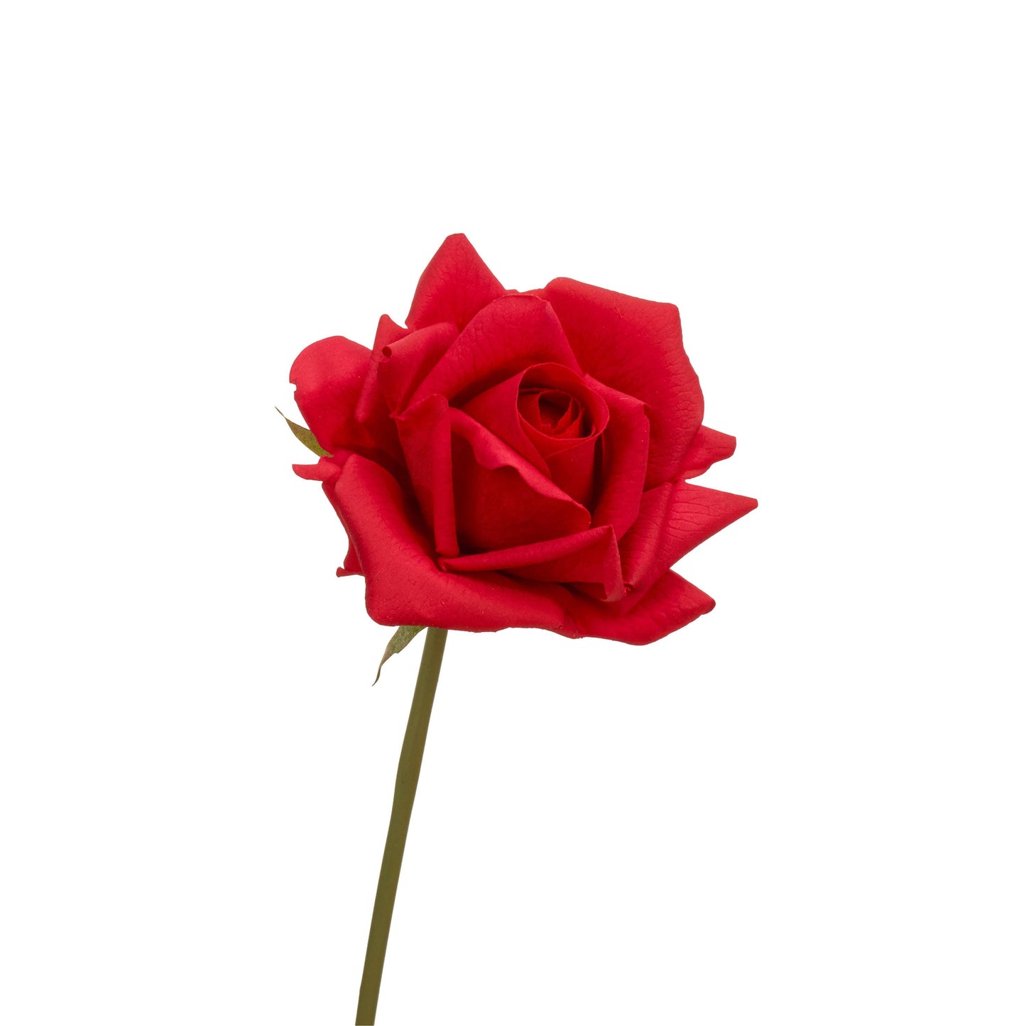Single red real touch rose stem