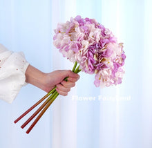 Load image into Gallery viewer, 3 Stems Dried Look Faux Hydrangea Bundle - Purple