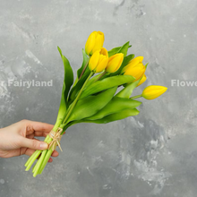 Load image into Gallery viewer, 7 Stems Faux Tulip - Yellow