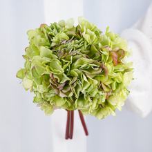 Load image into Gallery viewer, 3 Stems Dried Look Faux Hydrangea Bundle - Green