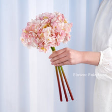 Load image into Gallery viewer, 3 Stems Dried Look Faux Hydrangea Bundle - Light Pink