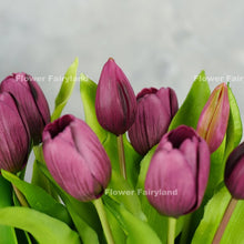Load image into Gallery viewer, 7 Stems Faux Tulip - Dark Purple