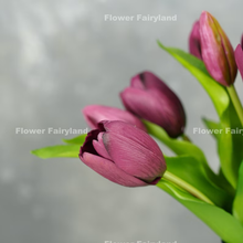 Load image into Gallery viewer, 7 Stems Faux Tulip - Dark Purple