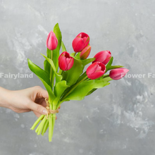 Load image into Gallery viewer, 7 Stems Faux Tulip - Bright Pink