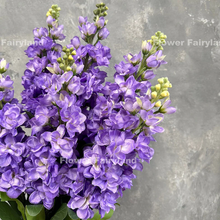 Load image into Gallery viewer, Faux Brompton Stock Bouquet - Dark Lavender Purple