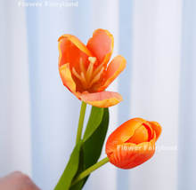 Load image into Gallery viewer, Real Touch Latex Tulip Stem - Orange