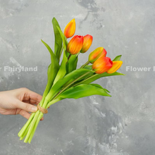 Load image into Gallery viewer, 7 Stems Faux Tulip - Orange