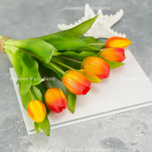 Load image into Gallery viewer, 7 Stems Faux Tulip - Orange