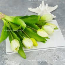 Load image into Gallery viewer, 7 Stems Faux Tulip - White