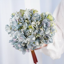 Load image into Gallery viewer, 3 Stems Dried Look Faux Hydrangea Bundle - Blue