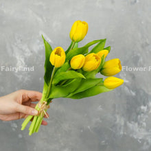 Load image into Gallery viewer, 7 Stems Faux Tulip - Yellow