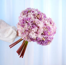Load image into Gallery viewer, 3 Stems Dried Look Faux Hydrangea Bundle - Purple