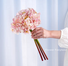 Load image into Gallery viewer, 3 Stems Dried Look Faux Hydrangea Bundle - Light Pink