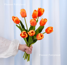 Load image into Gallery viewer, Real Touch Latex Tulip Stem - Orange