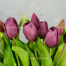 Load image into Gallery viewer, 7 Stems Faux Tulip - Dark Purple