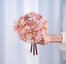Load image into Gallery viewer, 3 Stems Dried Look Faux Hydrangea Bundle - Light Pink