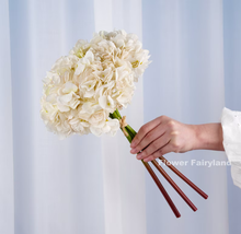 Load image into Gallery viewer, 3 Stems Dried Look Faux Hydrangea Bundle - White