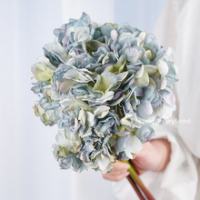 Load image into Gallery viewer, 3 Stems Dried Look Faux Hydrangea Bundle - Blue
