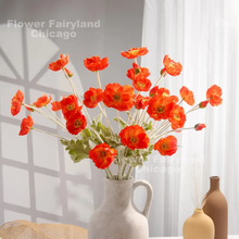 Load image into Gallery viewer, Faux Poppy - Bright Coral Red