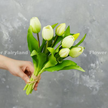 Load image into Gallery viewer, 7 Stems Faux Tulip - White
