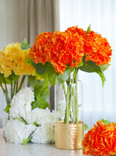 Load image into Gallery viewer, Real Touch Huge Faux Hydrangea Stem - Orange