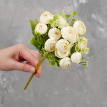 Load image into Gallery viewer, 15 Heads Mini Rose Small Bouquet - White