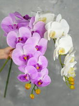 Load image into Gallery viewer, 38" Real Touch 9 Heads Orchid Stem - Light Purple