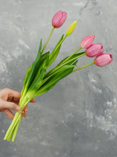 Load image into Gallery viewer, 5 Stems Faux Tulip - Mauve