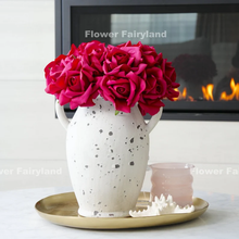 Load image into Gallery viewer, 5 Stems Real Touch Moist Latex Rose Bouquet - Magenta