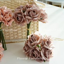 Load image into Gallery viewer, 5 Stems Real Touch Moist Latex Rose Bouquet - Mocha