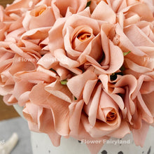 Load image into Gallery viewer, 5 Stems Real Touch Moist Latex Rose Bouquet - Dusty Rose