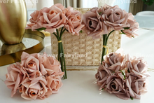 Load image into Gallery viewer, 5 Stems Real Touch Moist Latex Rose Bouquet - Mocha