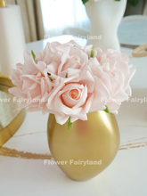 Load image into Gallery viewer, 5 Stems Real Touch Moist Latex Rose Bouquet - Pale Pink