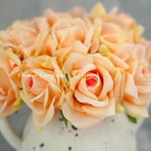 Load image into Gallery viewer, 5 Stems Real Touch Moist Latex Rose Bouquet - Peachy Orange