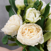 Load image into Gallery viewer, 2 Heads Dried Look Peony - White