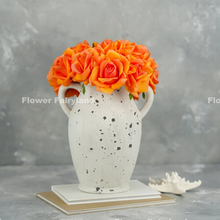 Load image into Gallery viewer, 5 Stems Real Touch Moist Latex Rose Bouquet - Orange