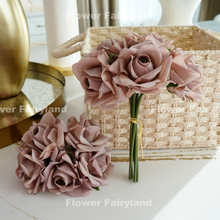 Load image into Gallery viewer, 5 Stems Real Touch Moist Latex Rose Bouquet - Mocha