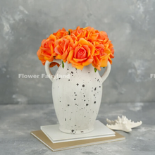 Load image into Gallery viewer, 5 Stems Real Touch Moist Latex Rose Bouquet - Orange