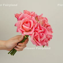 Load image into Gallery viewer, 5 Stems Real Touch Moist Latex Rose Bouquet - Blush Pink