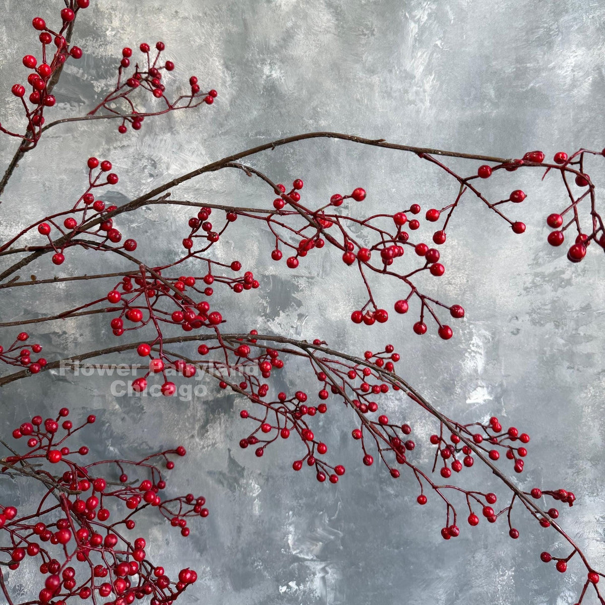 Faux Berry Branch Spray 44.5" - Red