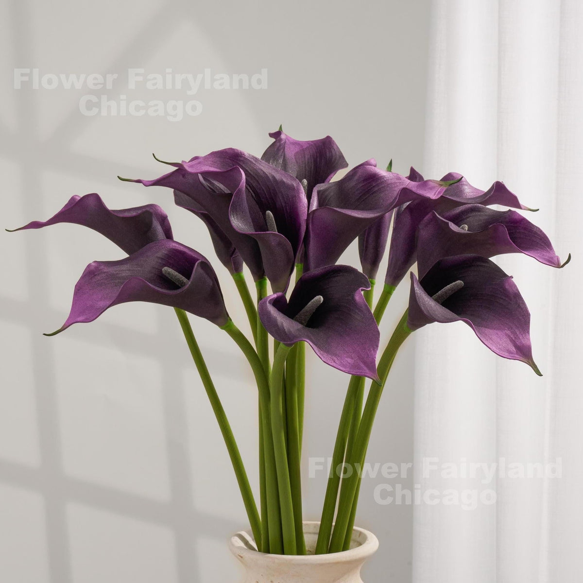 Natural Touch Faux Calla Lily Stem - Dark Purple