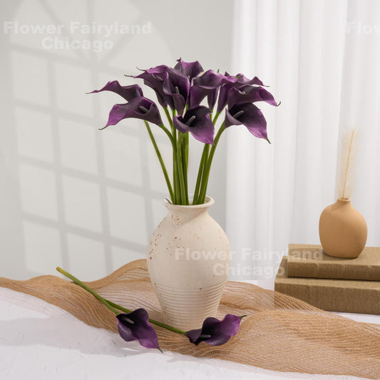 Natural Touch Faux Calla Lily Stem - Dark Purple